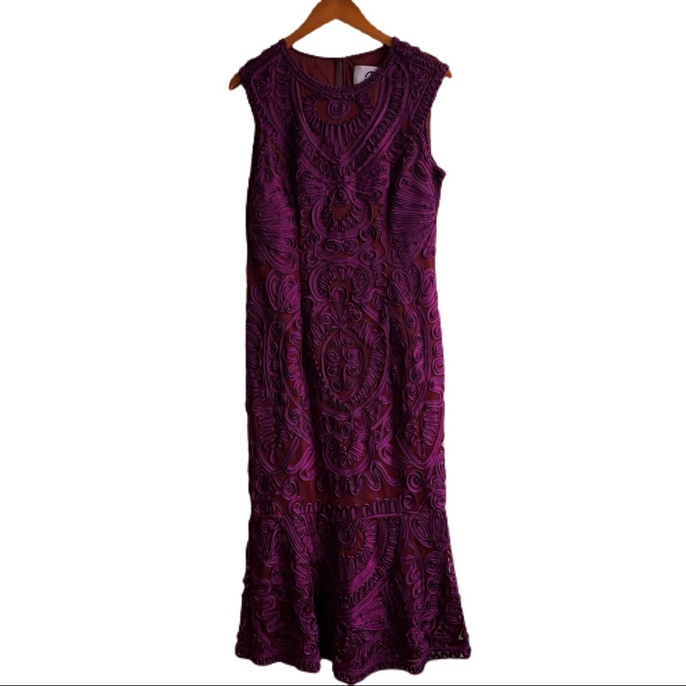 JS Collections Burgundy and purple above knee mini dress Size 10